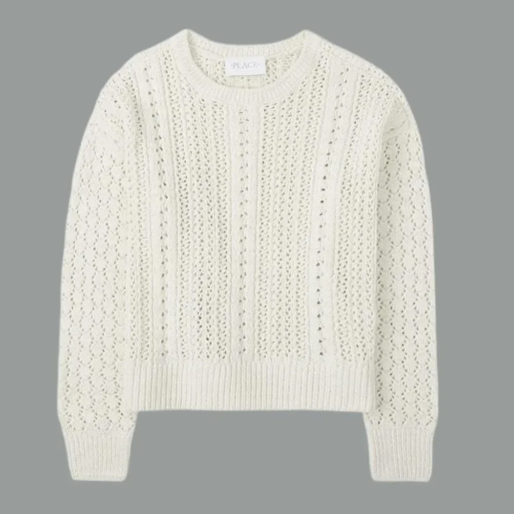 The Children’s Place Long Sleeve Sparkle Girls Knit Sweater 10/12 NWOT